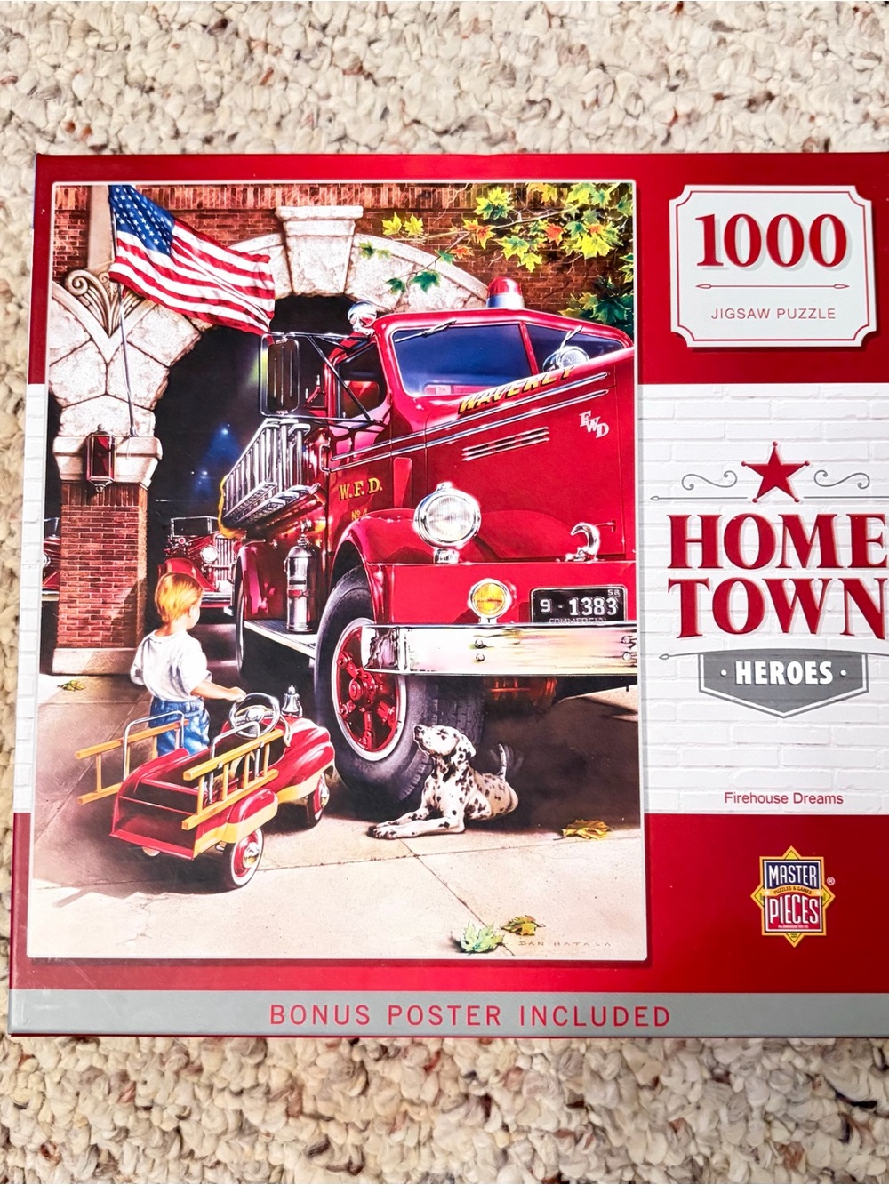 Home Town Heroes "Firehouse Dreams" 1000-Piece Jigsaw Puzzle - Red